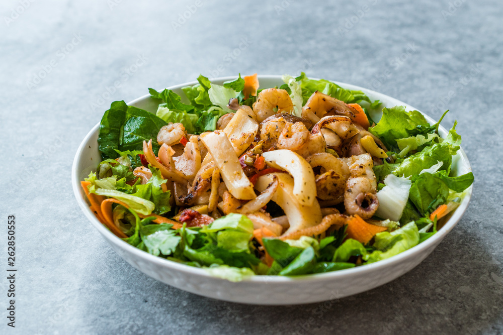 Mix of Seafood Salad with Calamari, Shrimp and Octopus. Mix of Seafood Salad with Calamari, Shrimp and Octopus.