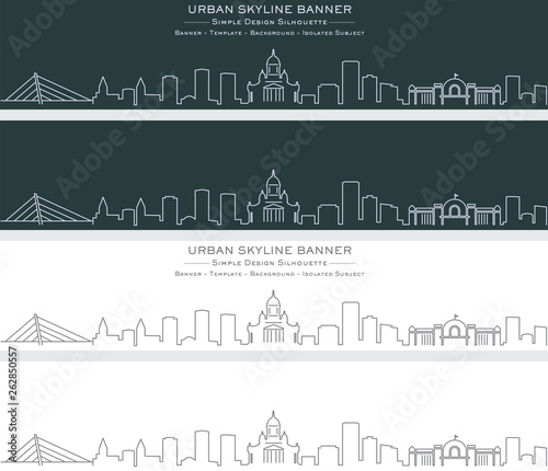 Helsinki Single Line Skyline Banner