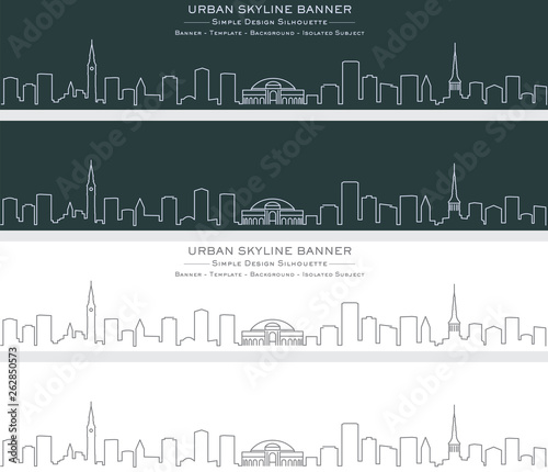 Copenhagen Single Line Skyline Banner