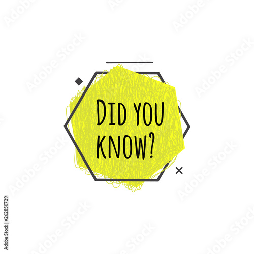 Did you know? - small yellow hexagon icon