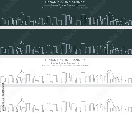 Rio de Janeiro Single Line Skyline Banner