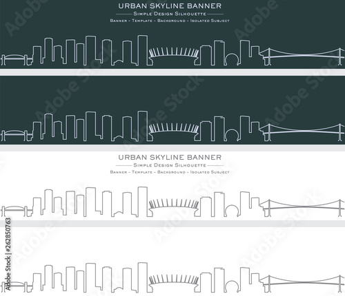 Vancouver Single Line Skyline Banner