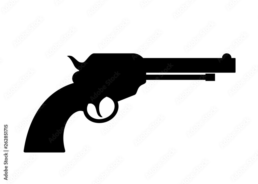 Gun revolver vector silhouette icon Gun revolver vector silhouette icon