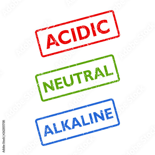 Acidic neutral alkaline ph balance vector stamp
