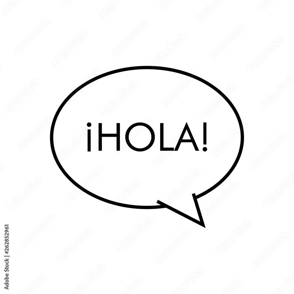 Logotipo con texto HOLA en burbuja lineal color negro Stock Vector | Adobe  Stock