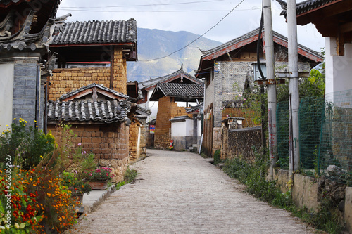Houses in the historic village of Baisha near Lijiang, Yunnan, China