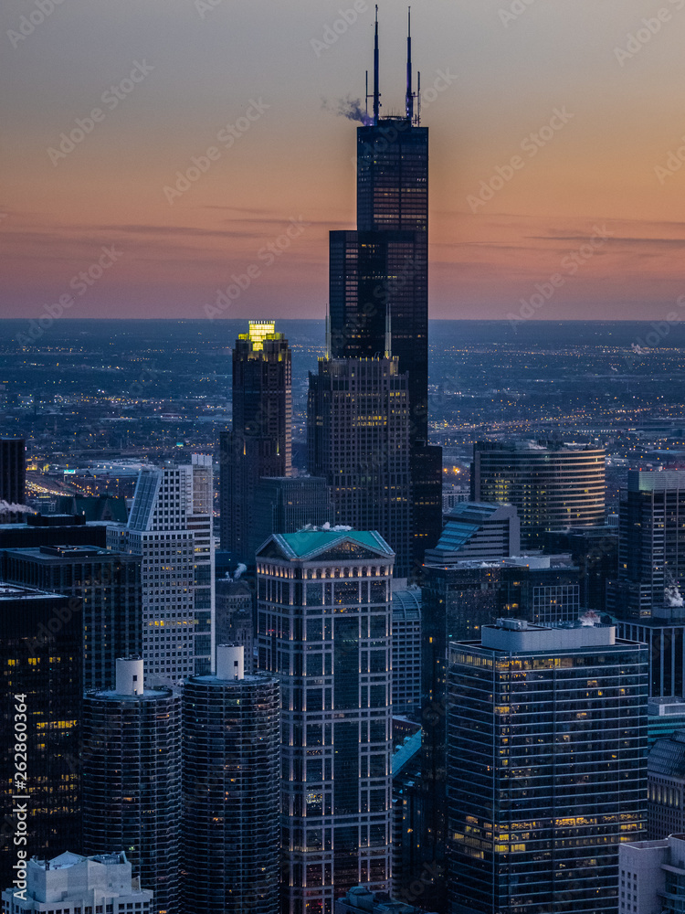 Chicago at sunset