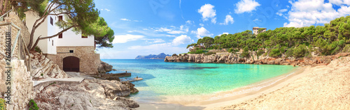 Cala Gat Mallorca Majorca Spain Mediterranean Sea Panorama Beach