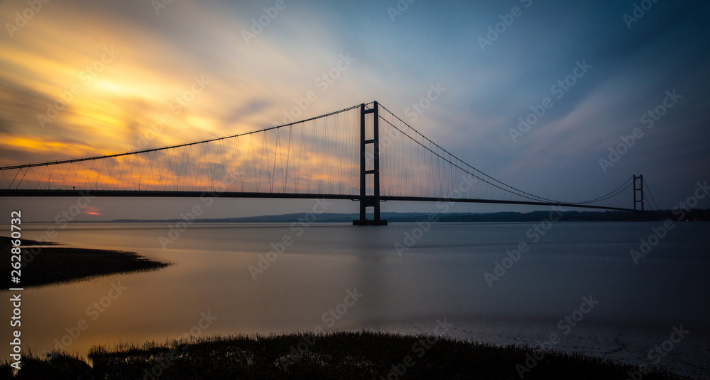 humber bridge at sunset humber bridge at sunset