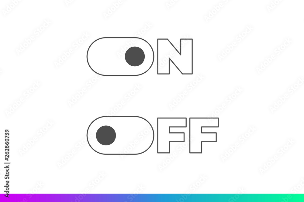 On Off mode switch button sliders. Toggle modern flat UX UI design ...