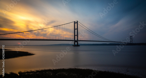 humber bridge at sunset photo