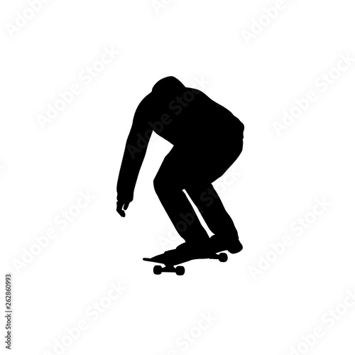 skateboarder action icon. Extreme human sport position vector