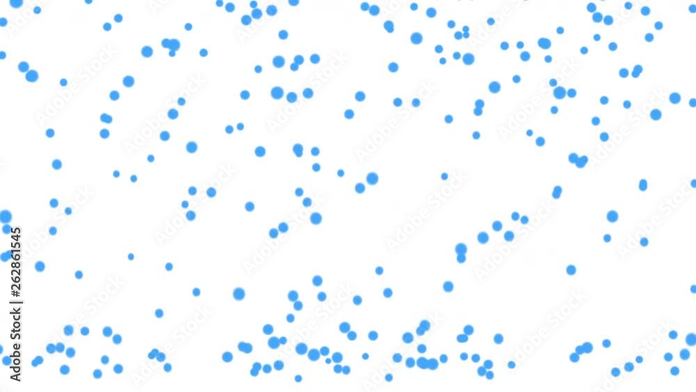  Blue ball glowing bounce on ground animation motion on white background.