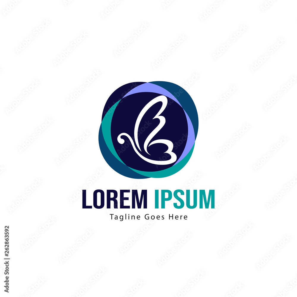Butterfly logo template design. Minimalist Butterfly logo with modern frame vector design Butterfly logo template design. Minimalist Butterfly logo with modern frame vector design