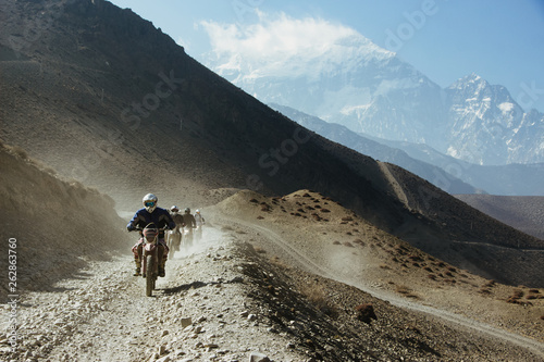 Riding in mountain desert photo