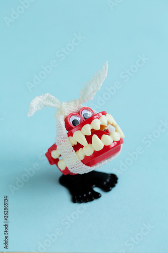 Chattering teeth distressed by toothache photo