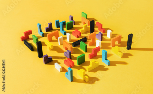 Abstract shapes/objects.