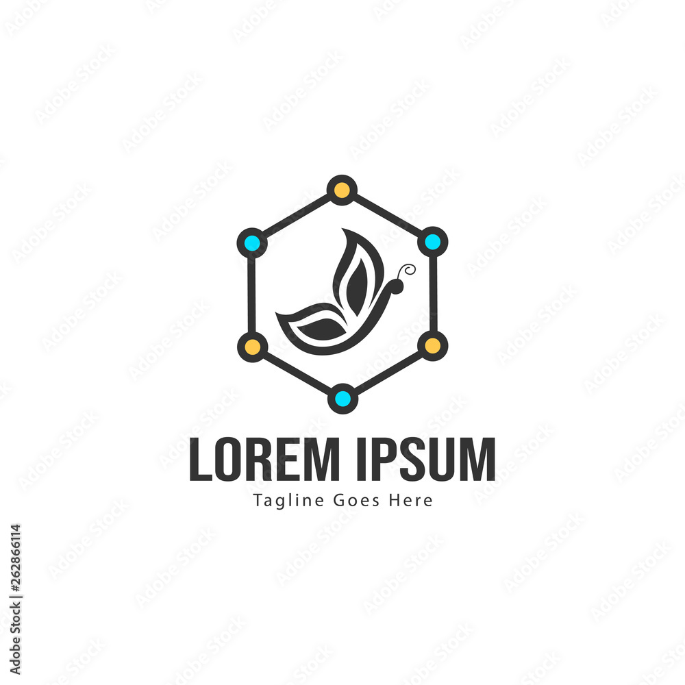 Butterfly logo template design. Minimalist Butterfly logo with modern frame vector design Butterfly logo template design. Minimalist Butterfly logo with modern frame vector design