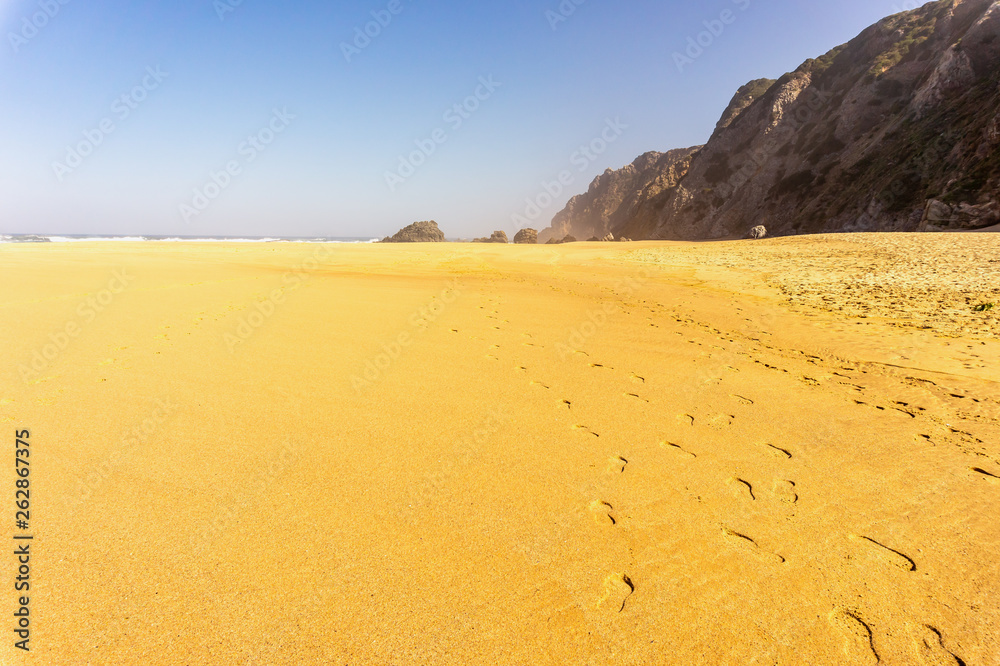Adraga Beach sandy beach of Atlantic ocean Adraga Beach sandy beach of Atlantic ocean