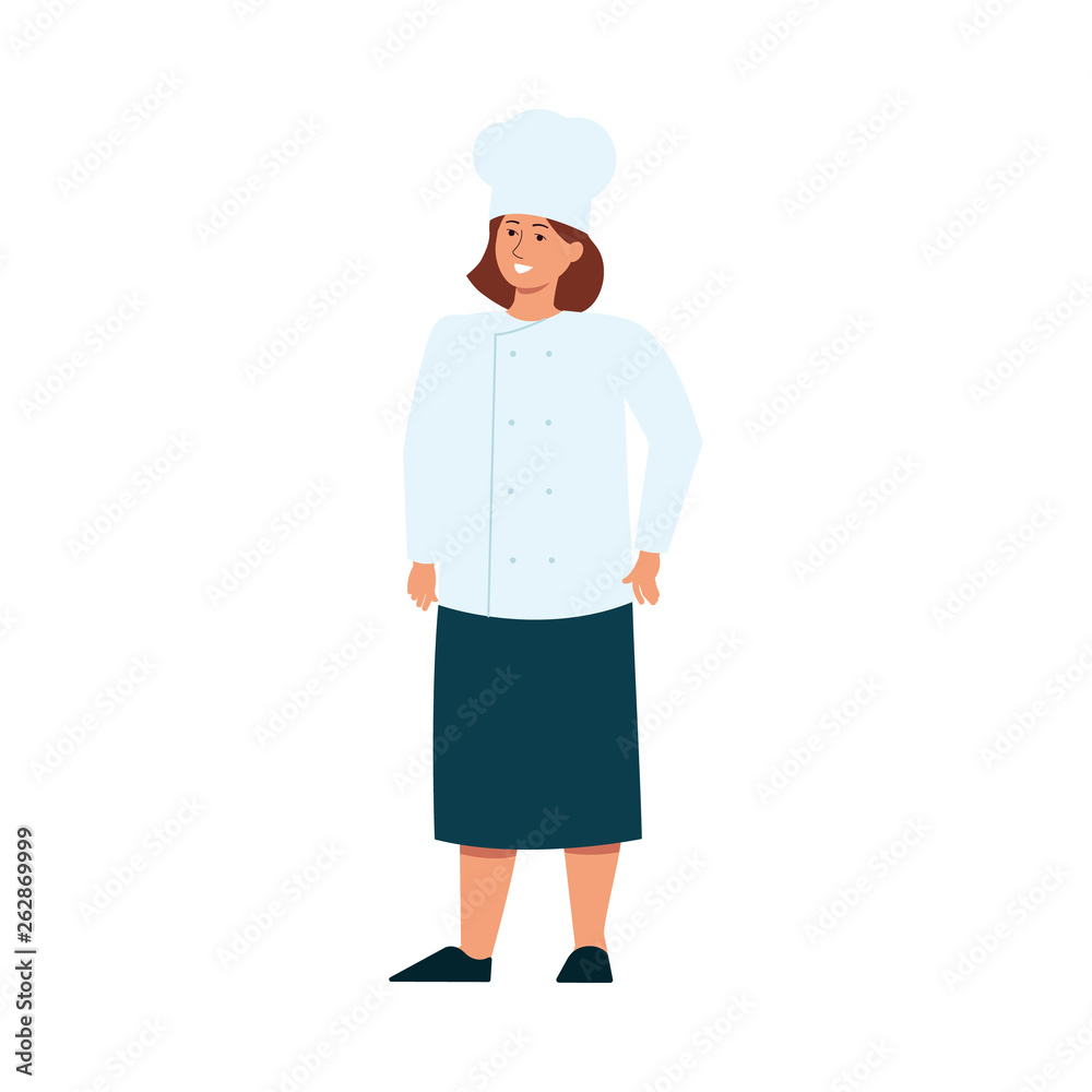 Diversity conceptual image of cook woman flat vector isolated on background. Diversity conceptual image of cook woman flat vector isolated on background.