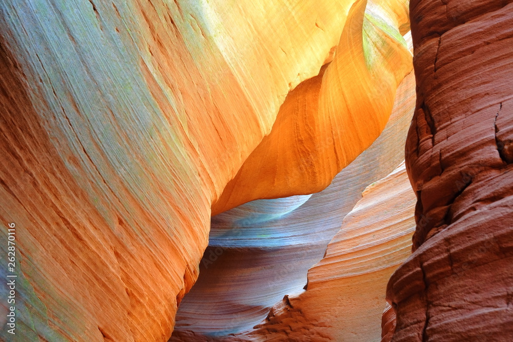 Magical colours and textures inside red rocks of Slot Canyon Magical colours and textures inside red rocks of Slot Canyon