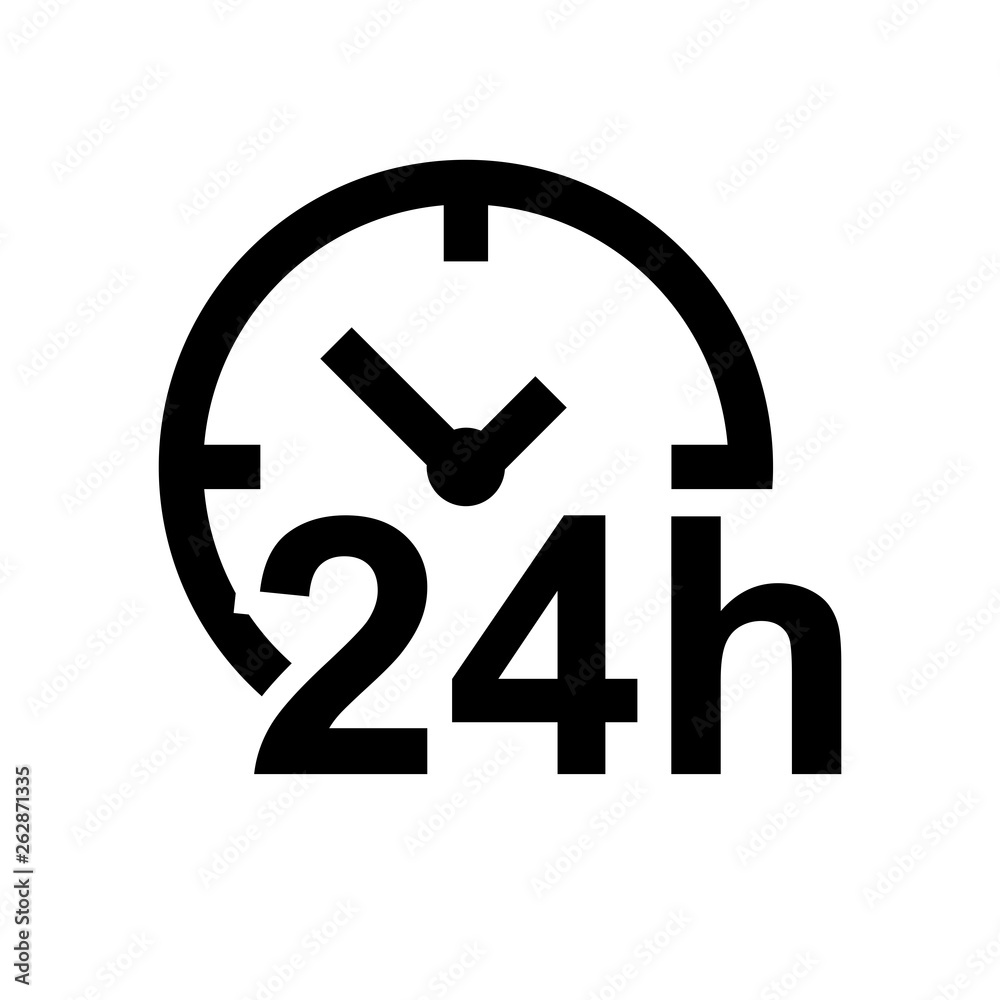 24 hours clock icon flat vector illustration design 24 hours clock icon flat vector illustration design