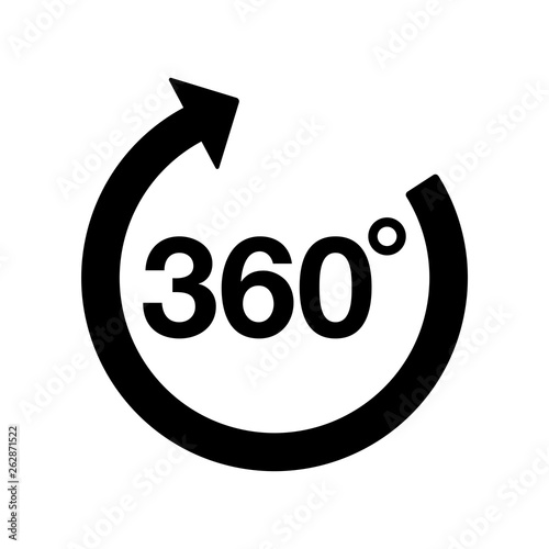 360 degrees rotate arrow icon flat vector illustration design