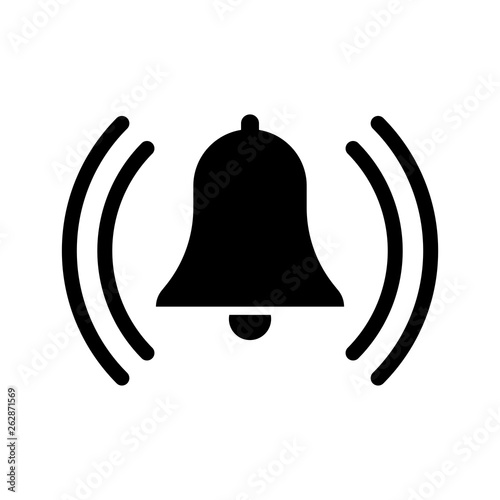 Alarm ringing bell icon flat vector illustration design