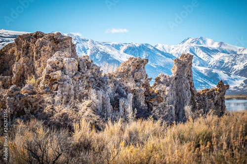 Tufa towers columns of limestone at Mono Lake - travel photography