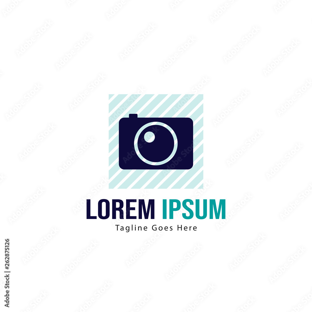 Photography logo template design. Photography logo with modern frame isolated on white background