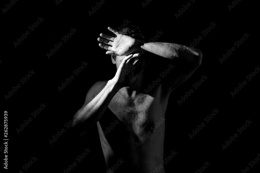 Dramatic Hand Wave dramatic black and white photography, a man waving his hands in front ...