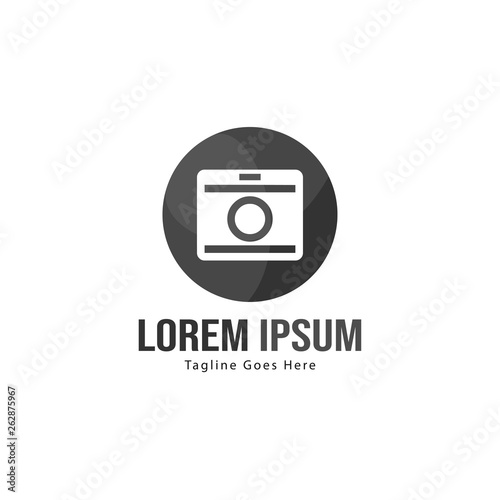 Photography logo template design. Photography logo with modern frame isolated on white background