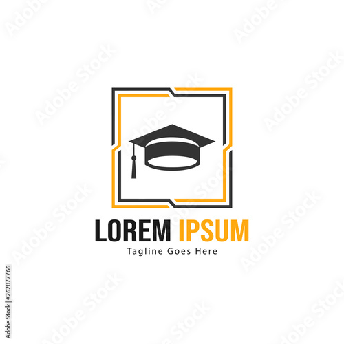 University logo template design. University logo with modern frame isolated on white background