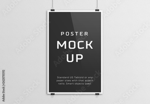 Framed Poster on Wall Mockup