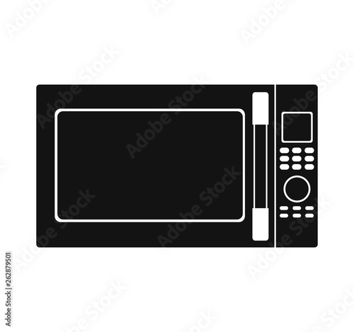 Home appliance, kitchen, microwave icon.  Vector illustration on white background