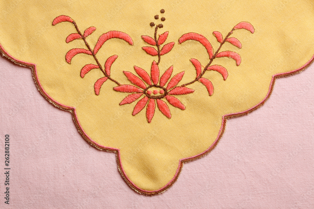 Embroidered flower motif