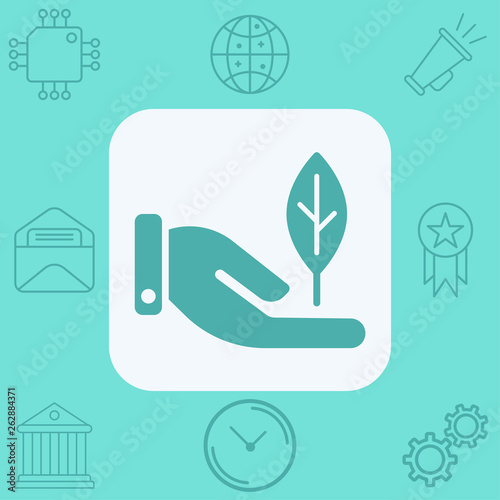 Wallpaper Mural Hand with leaf vector icon sign symbol Torontodigital.ca