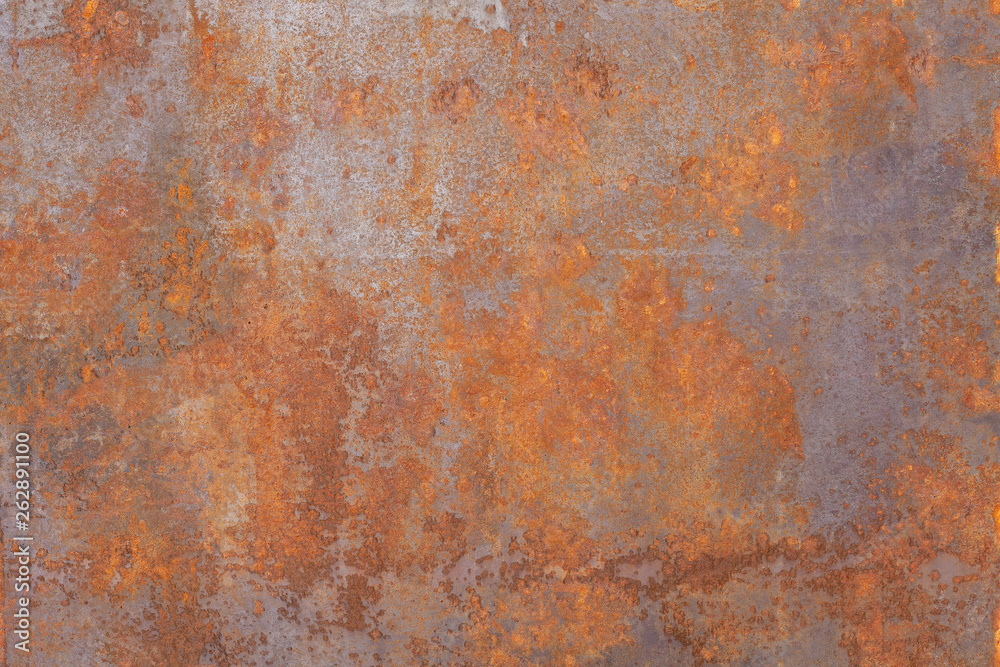 Sick Surface Of Rusty Metal With Jagged, Uneven Spotted. Rust Sheet Steel, Old Metal Iron Rust Texture.