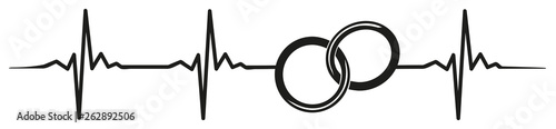 Wedding rings marriage heartbeat #isoliert #vektor - Hochzeit Ehe Ringe Heirat Herzschlag