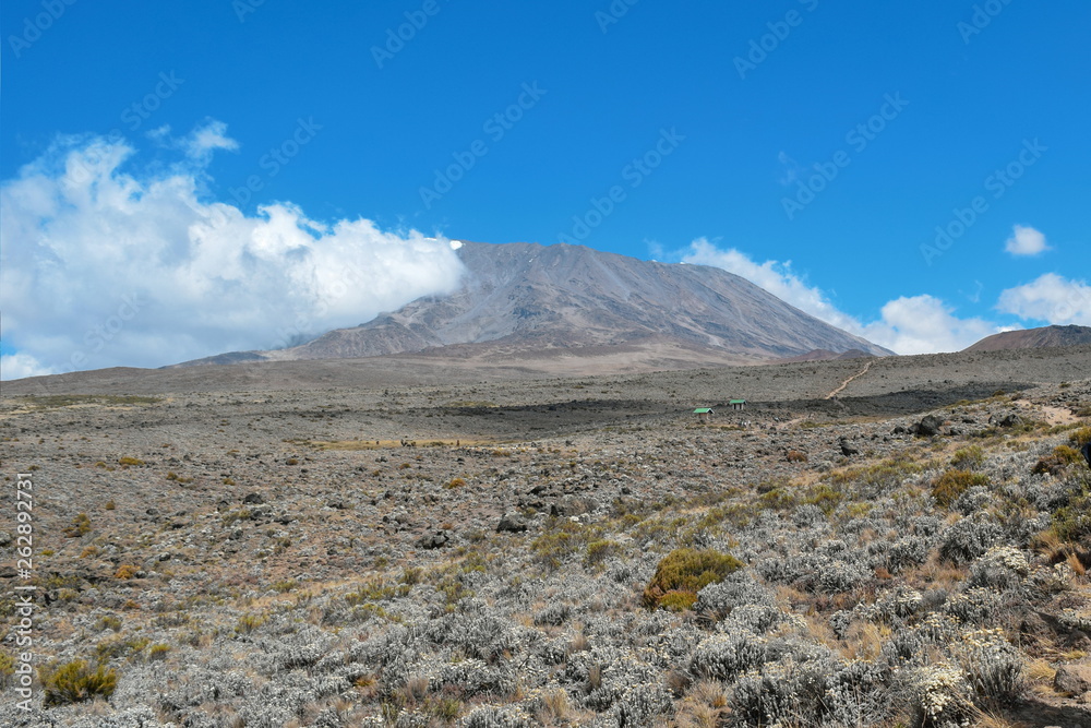 Mount Kilimanjaro against a blue sky, Mount Kilimanjaro, Tanzania