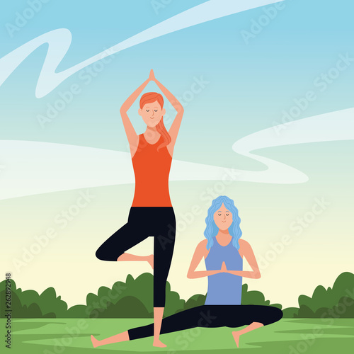 women yoga poses