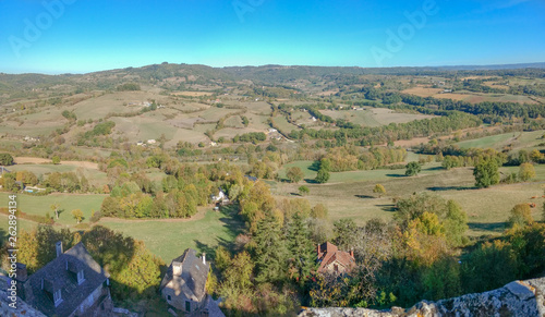 Nouvelle-Aquitaine - Corrèze - panorama depuis le village de Turenne sur la campagne corrèzienne