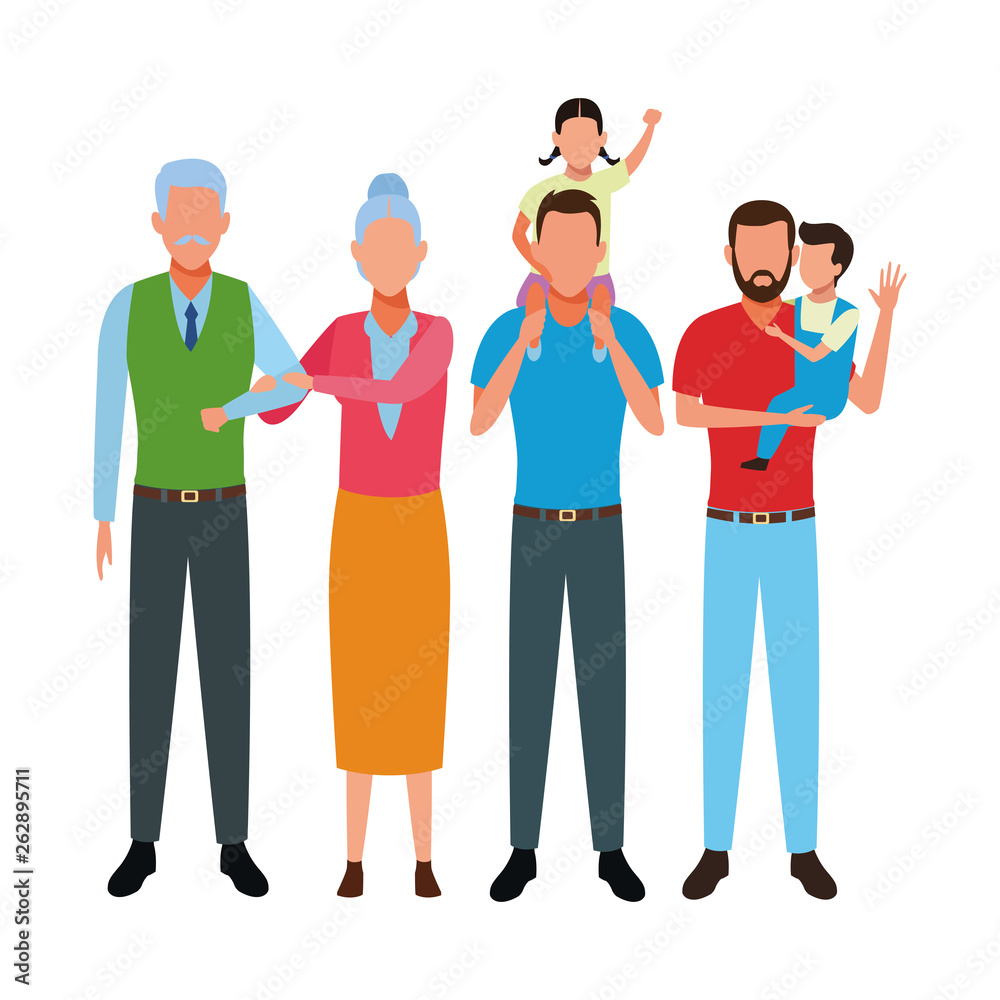 Fototapeta premium family avatar cartoon character