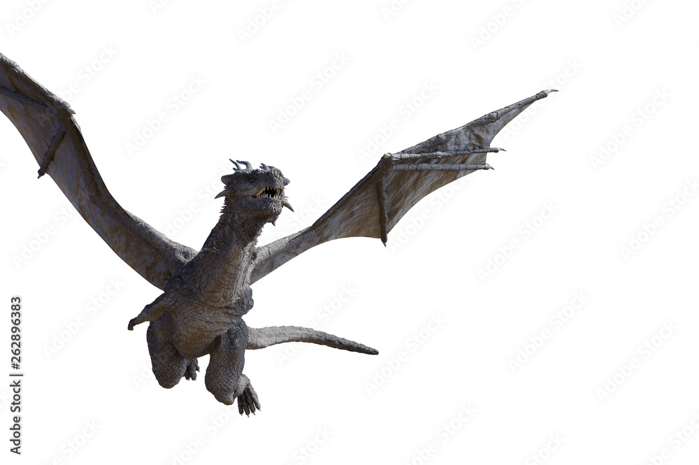 Fototapeta premium dragon fly 3D render on white background