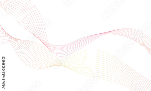 Abstract colorfull wave element for design. Digital frequency track equalizer. Stylized line art background.Vector illustration.Wave with lines created using blend tool.Curved wavy line  smooth stripe