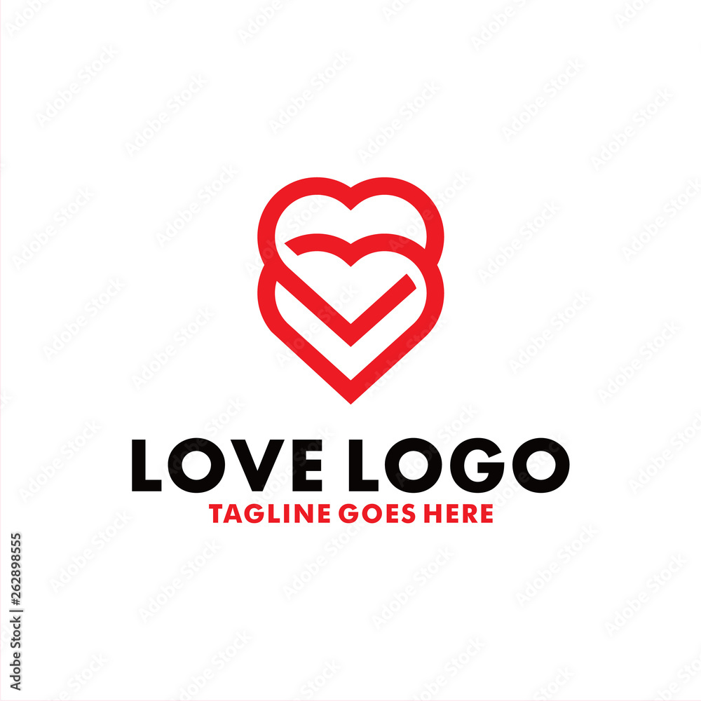 Love Logo Design Inspiration. Line Icon Vector. Modern And Creative Symbol.