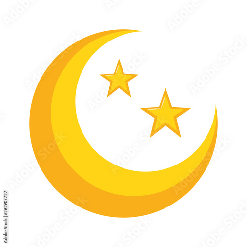 half moon and stars