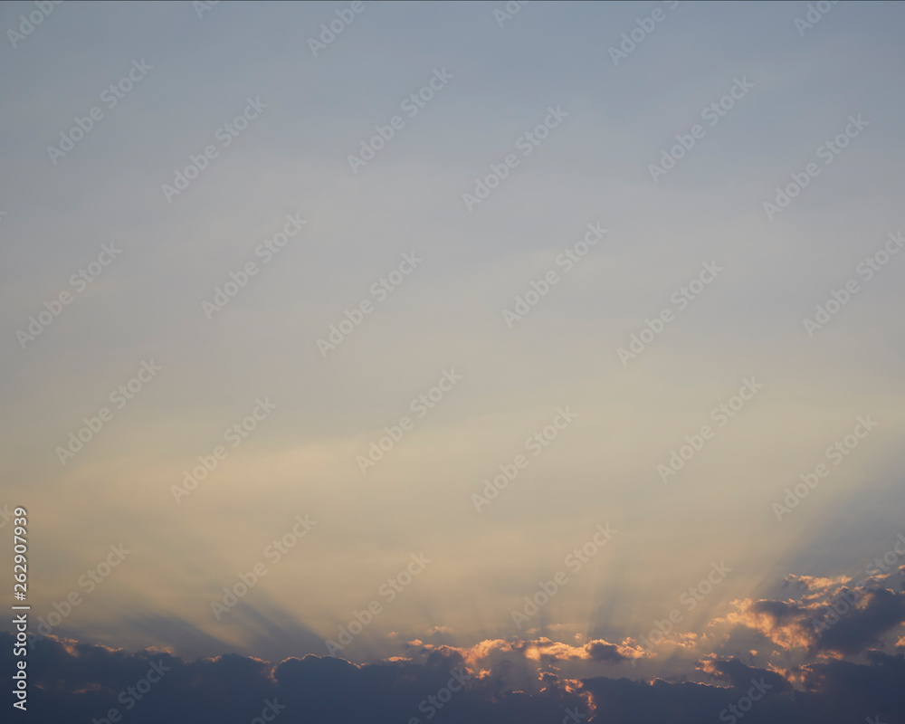Sunset with cloudy and blue sky Sunset with cloudy and blue sky