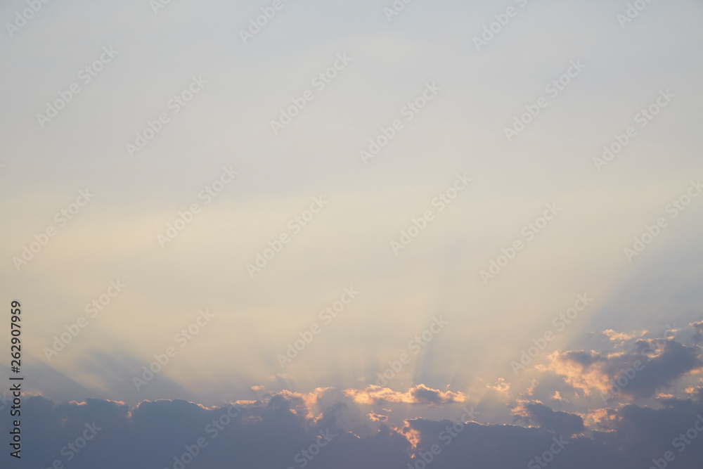 Sunset with cloudy and blue sky Sunset with cloudy and blue sky