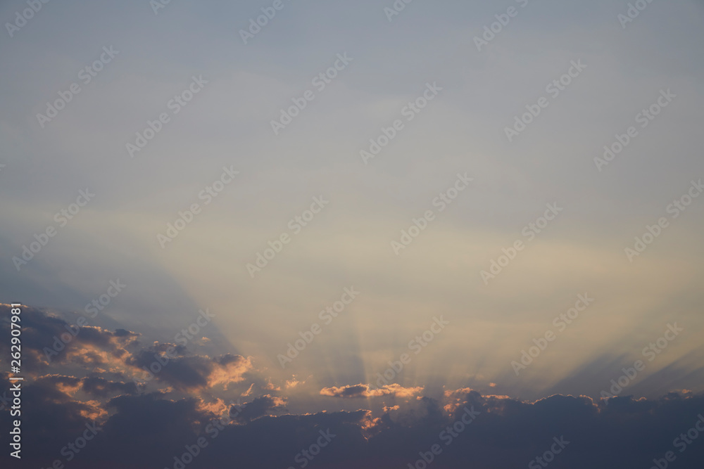 Sunset with cloudy and blue sky Sunset with cloudy and blue sky